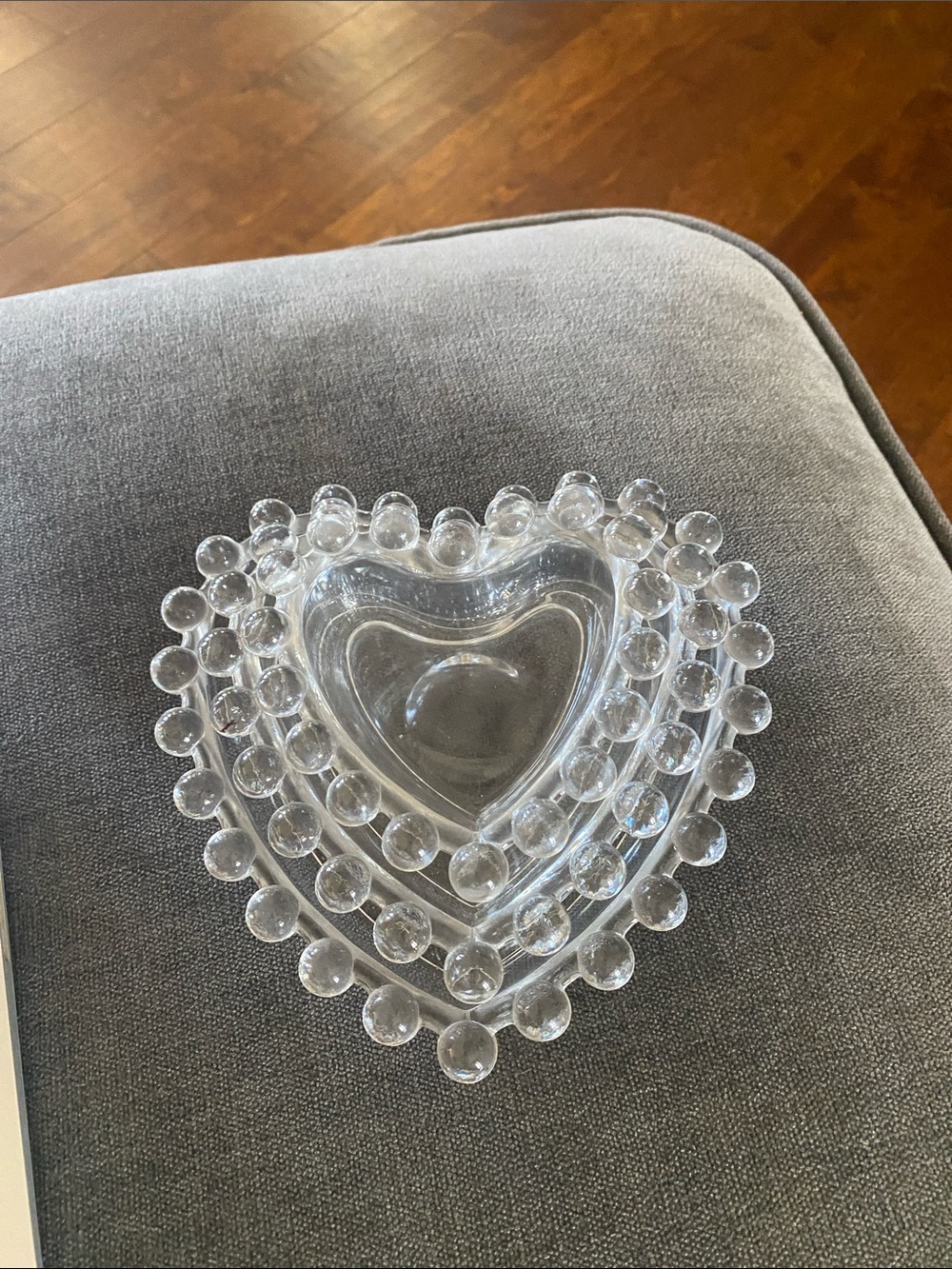 Imperial glass Clear Heart-Shaped Decorative Trays